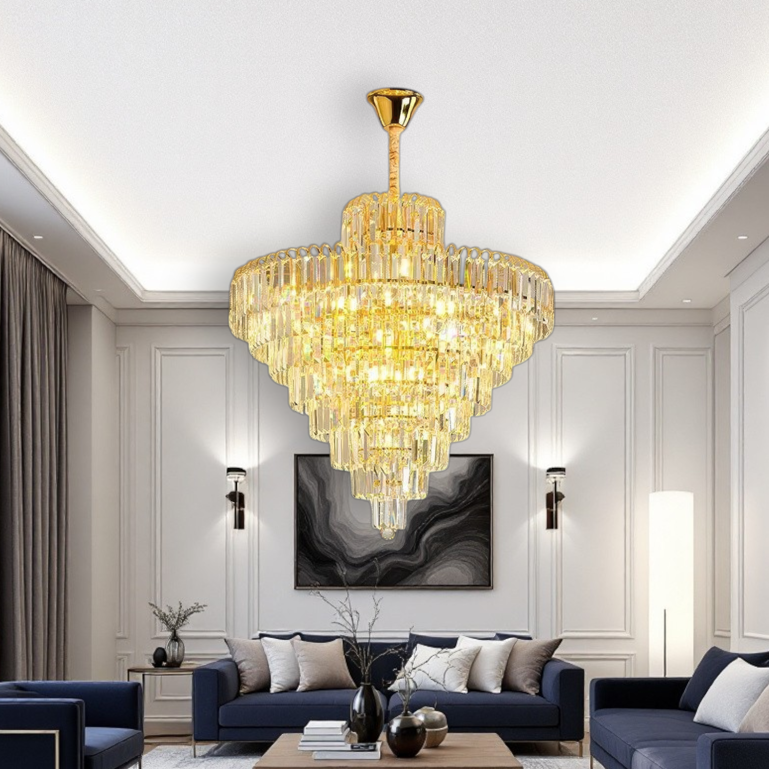 Candelabru Cristal Gold Imperator 50x94CM 8xE14