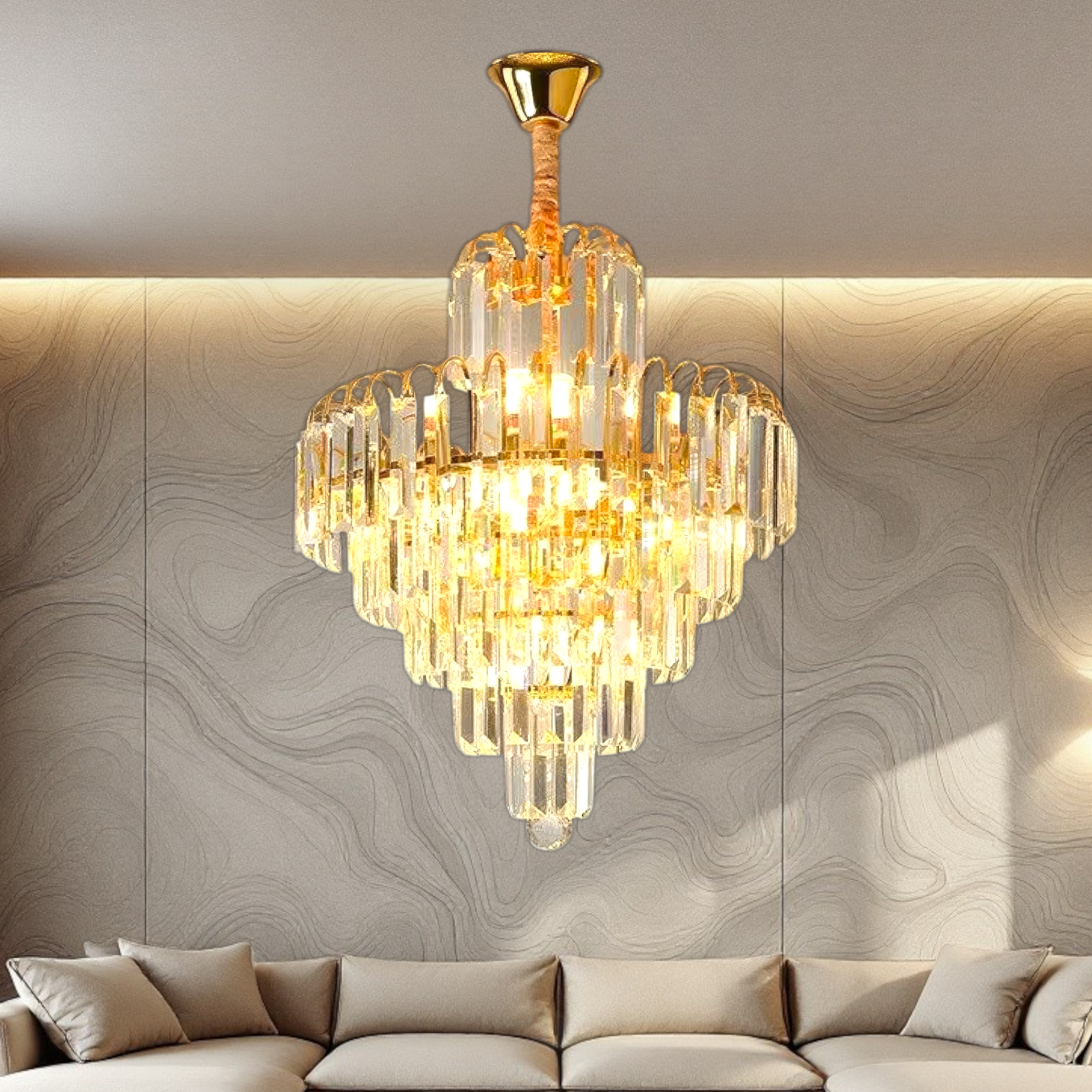 Candelabru Cristal Gold Imperator 40x90CM 5xE14