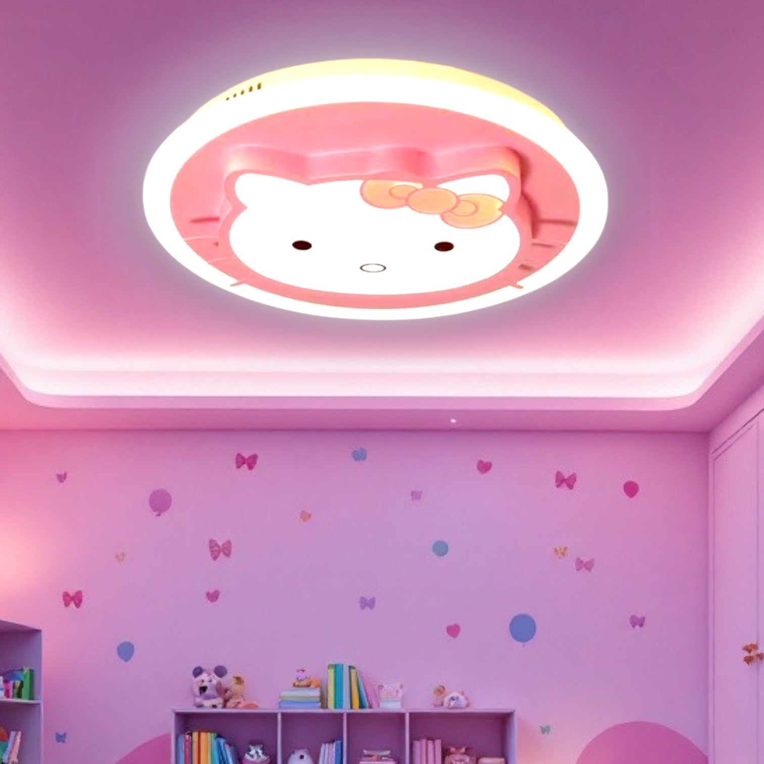 Lustra LED 104W Pink Kitty Telecomanda Echivalent 400W