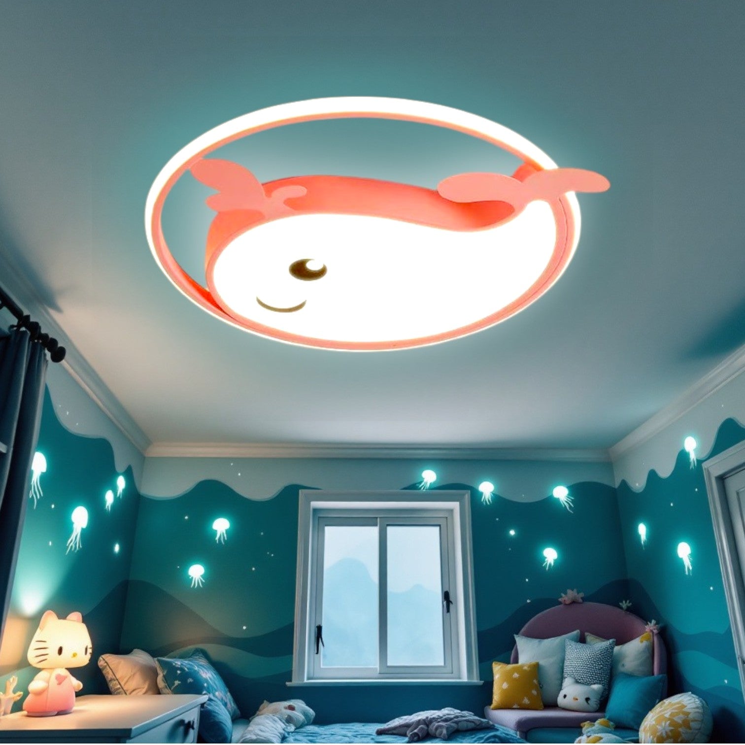 Plafoniera LED 104W Whale Tale cu Telecomanda KIDS Lighting Fixtures