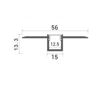 Profil Aluminiu pentru Banda LED Incastrabil sub Tencuiala 2M