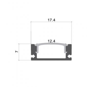 Profil Banda LED Aplicat Negru Dispersor Alb Mat 2M