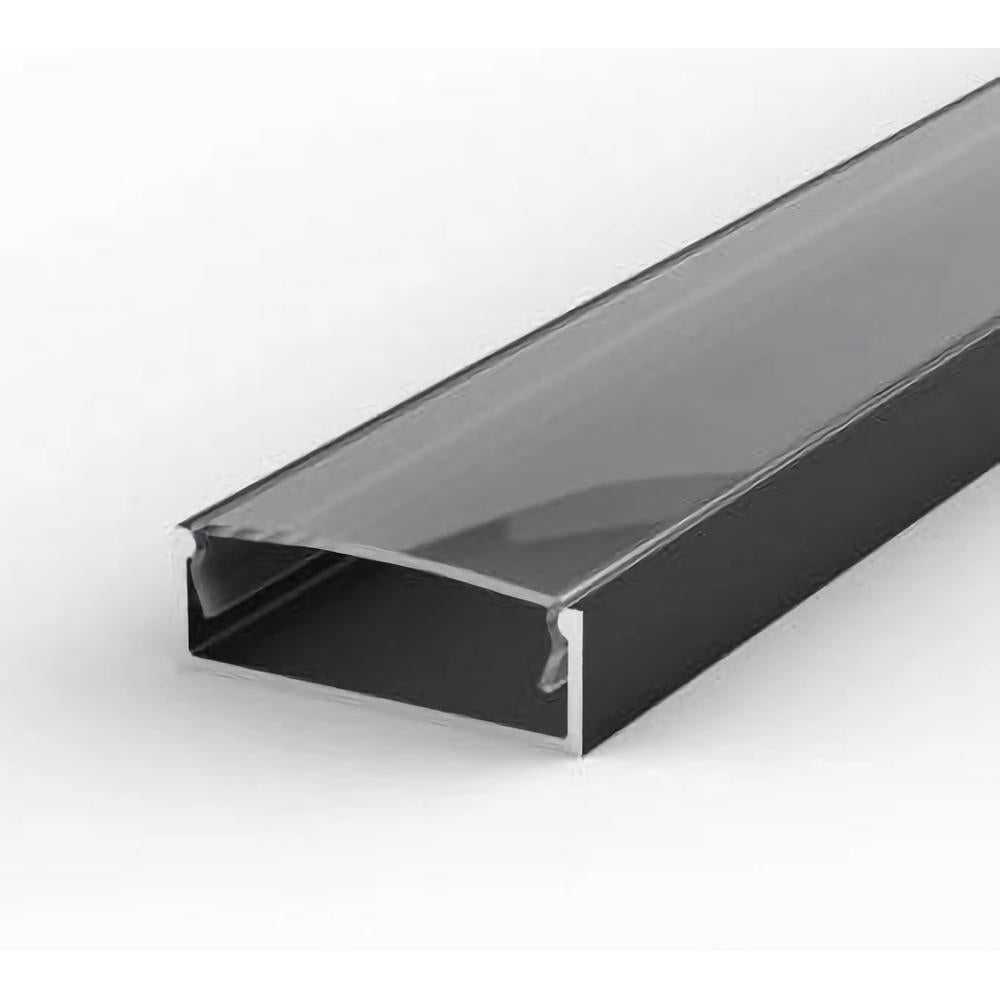 Profil Banda LED Aplicat Negru Plat XL Dispersor Negru 2M