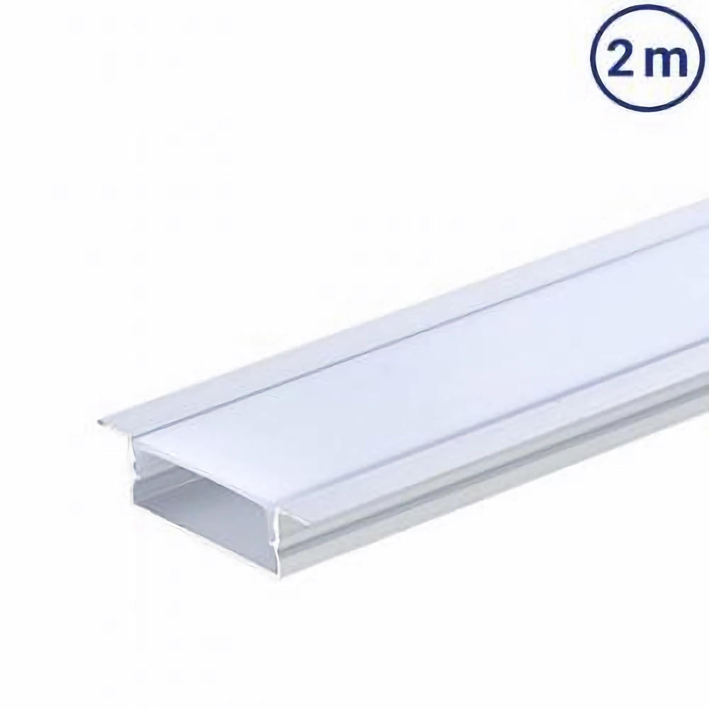 Profil Banda LED Incastrabil Plat XL cu Dispersor Alb Mat 2M