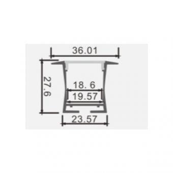 Profil Banda LED Incastrabil Adanc - Solutie Profesionala cu Cleme de Montaj 2M