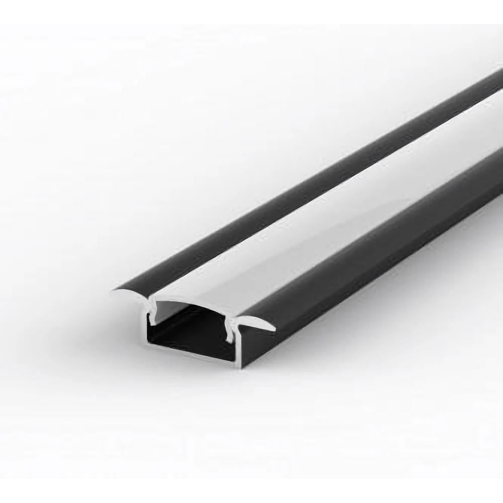 Profil Banda LED Incastrabil Negru cu Dispersor Alb Mat 2M