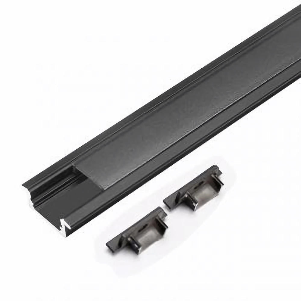 Profil Banda LED Incastrabil Negru cu Dispersor Negru 2M