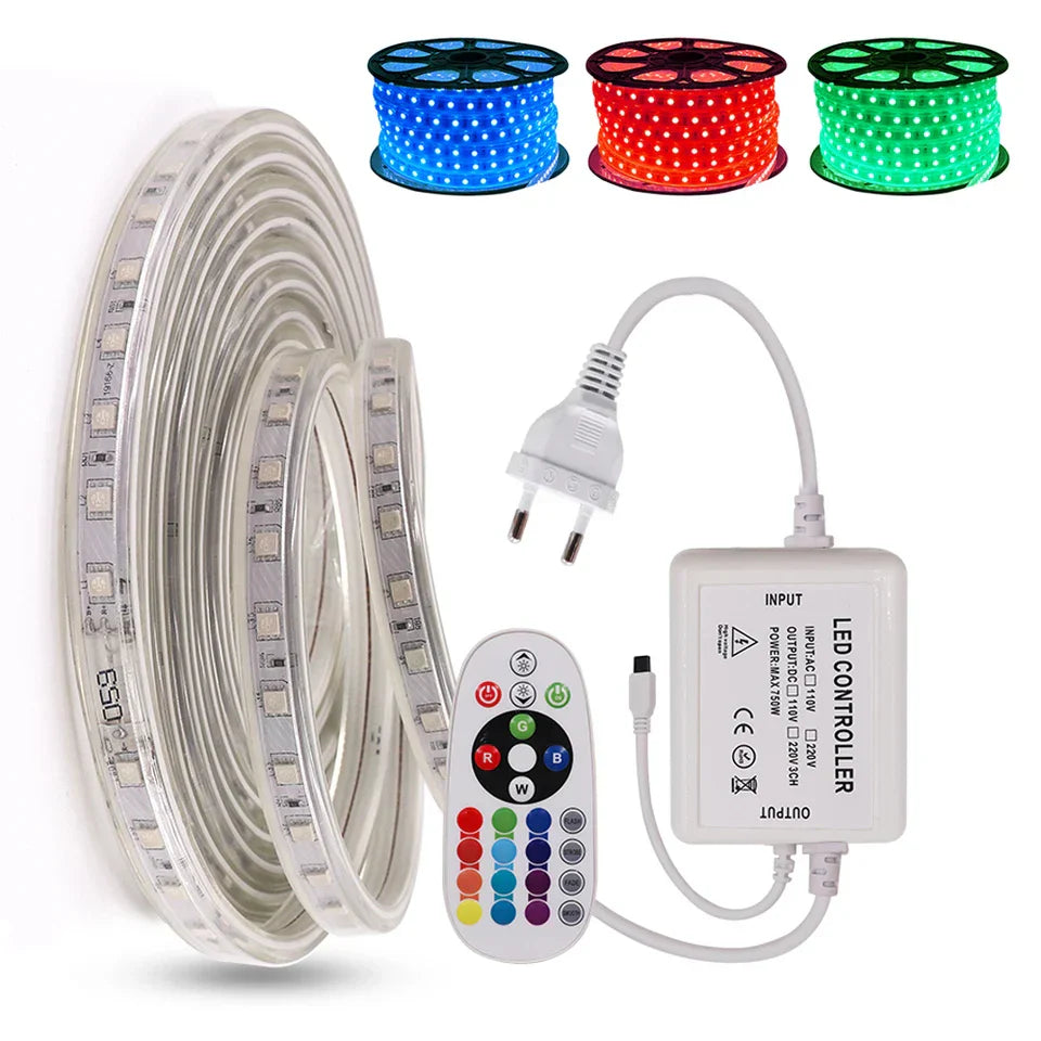 KIT COMPLET Banda LED 5050 1 Rand RGB 220V