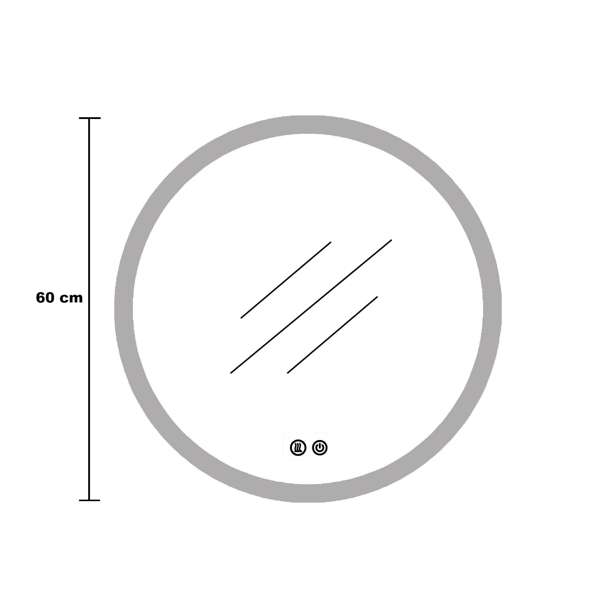 Oglinda LED Rotunda 60cm Functie Dezaburire si Touch J12