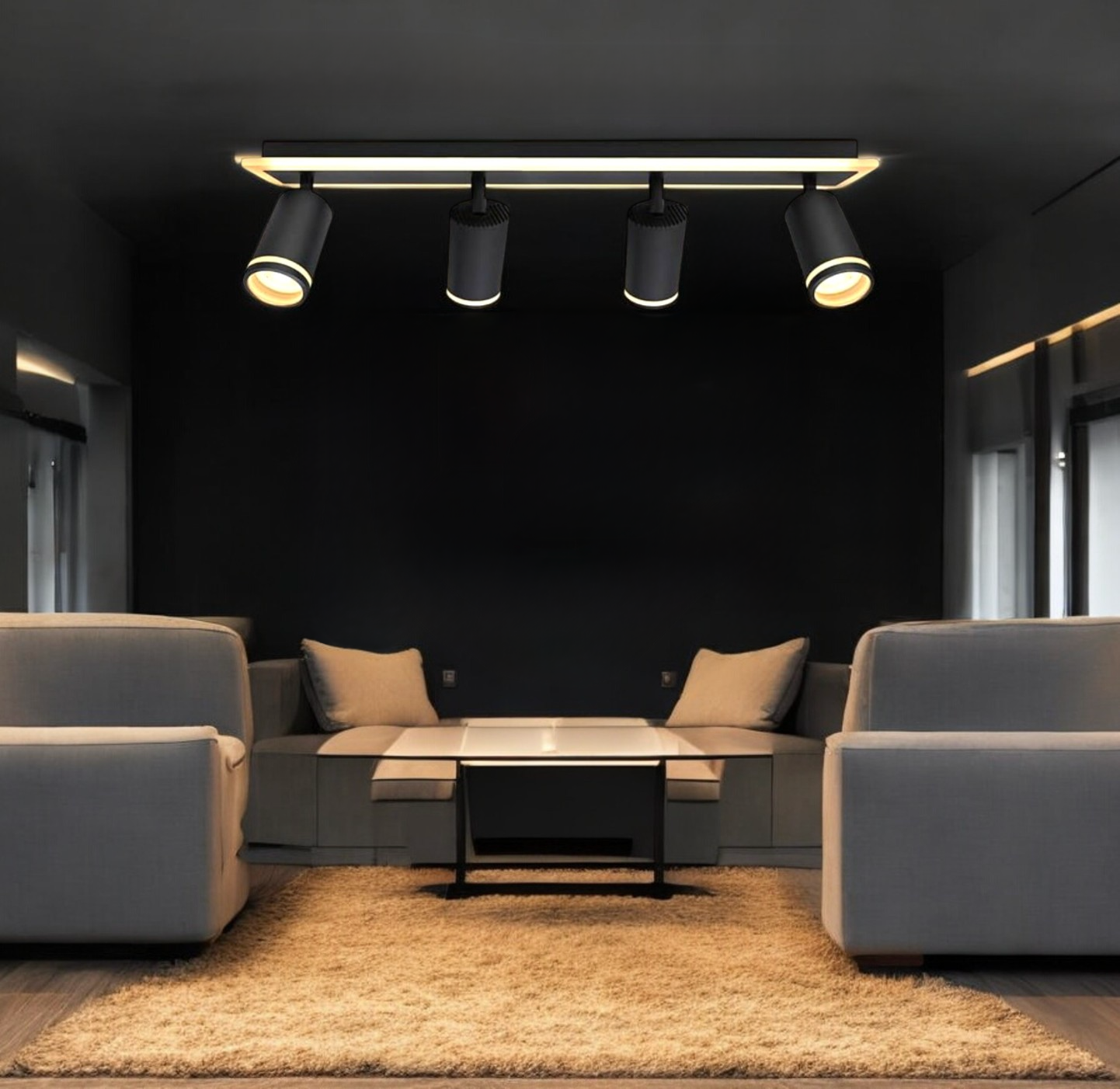 Lustra LED cu Spoturi 82W NOIR GLOW Echivalent 400W