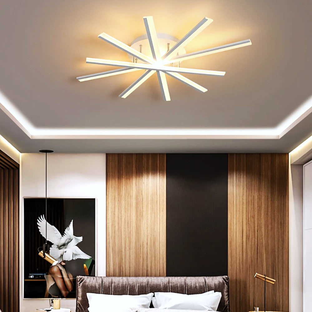Lustra LED CROSS LINNES Alb Echivalent 800W Telecomanda ALBA / 95CM / MINIMALIST DESIGN Lighting Fixtures