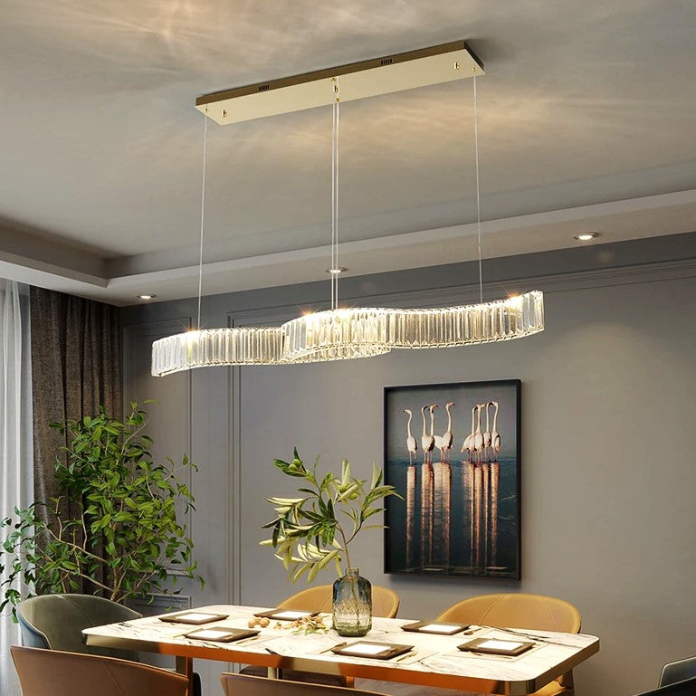 Lustra LED Cristal Suspendata TWO WAVE Echivalent 400W