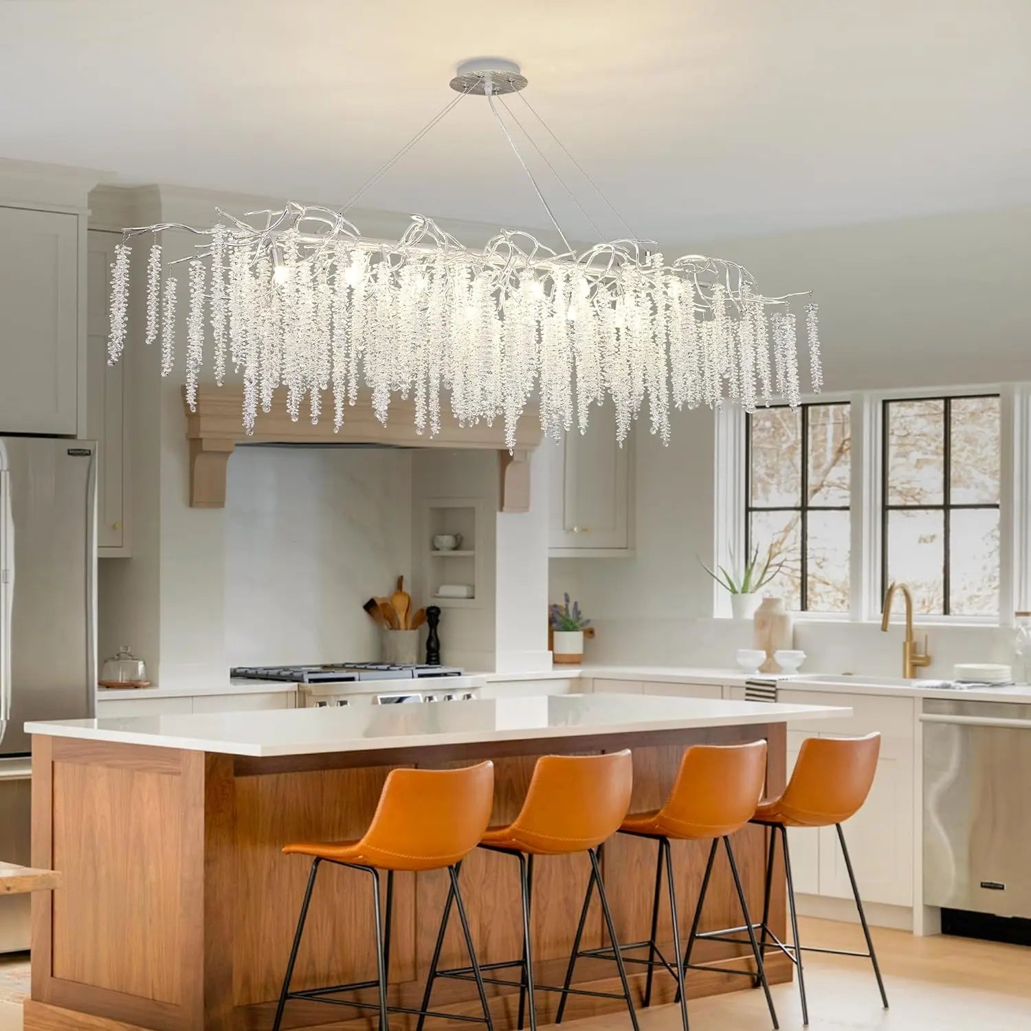 Candelabru Cristal LUXURY Silver Willow 150X45 CM