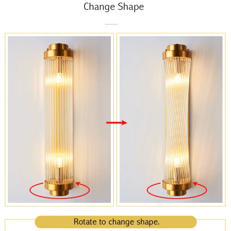 Aplica Perete Luxury Glass Gold Reglabila