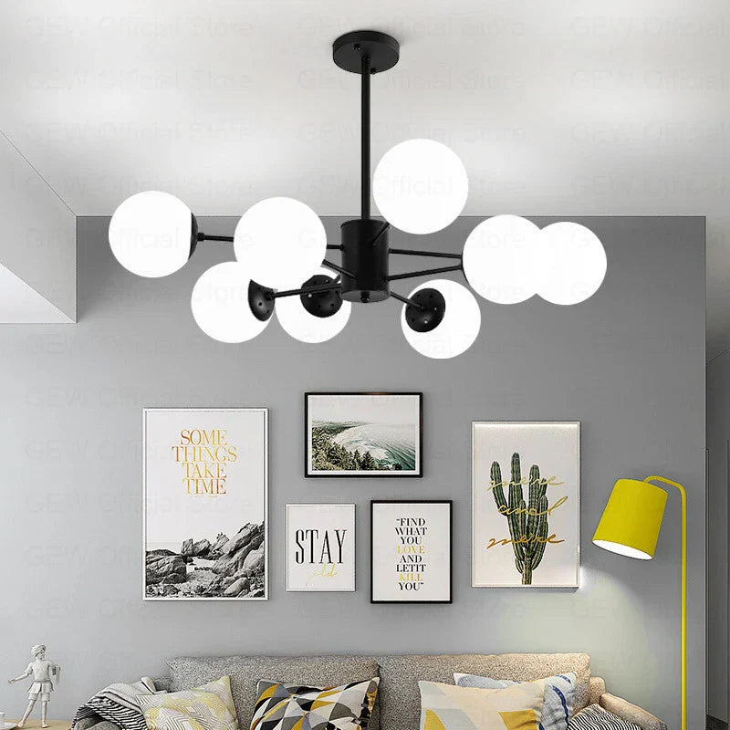 Lustra Abajur MAT BLACK 8XE27 4+4 BK