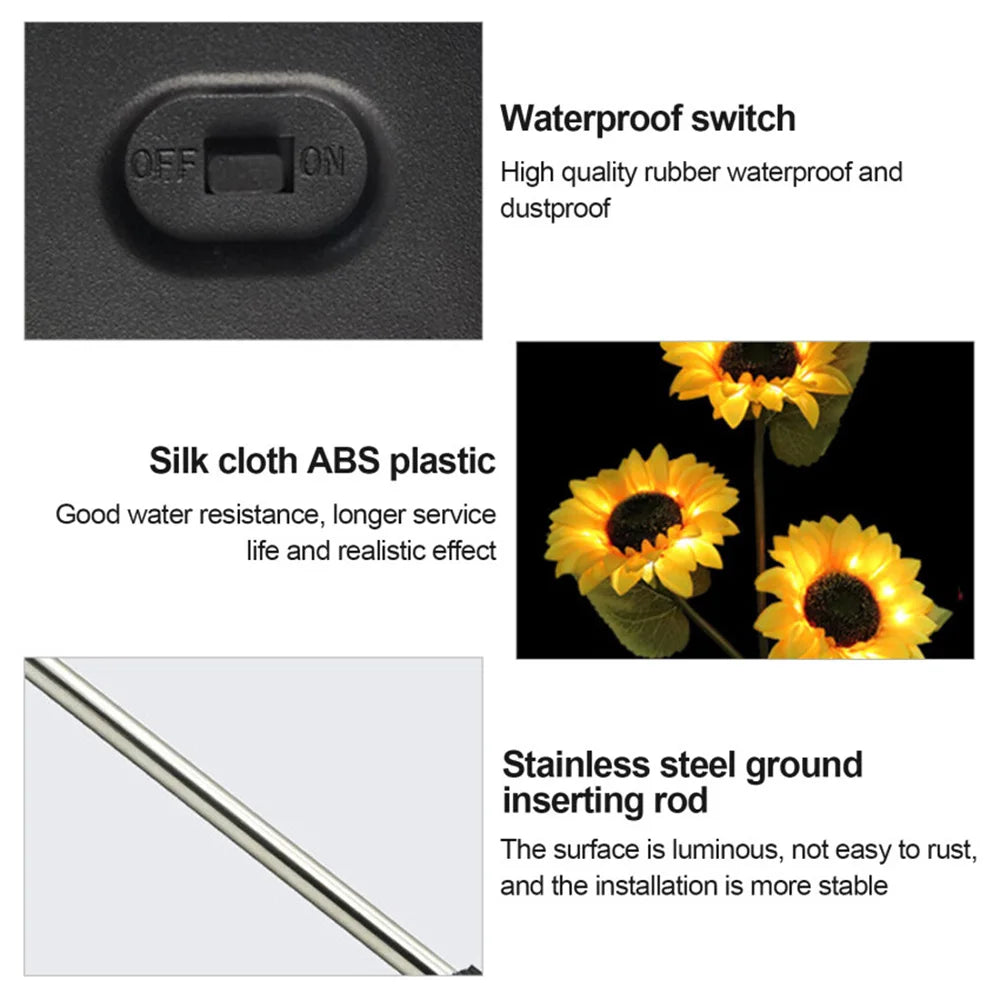 Lampa LED Gradina cu Incarcare Solara SUNFLOWER