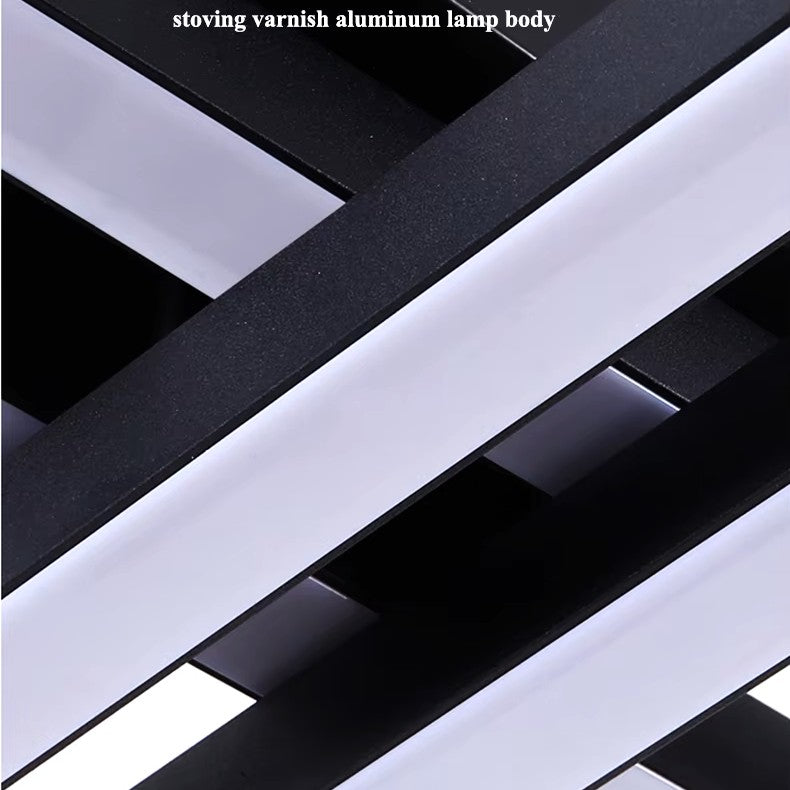 Lustra LED 8 Modern LINES Black Echivalent 1000W Telecomanda