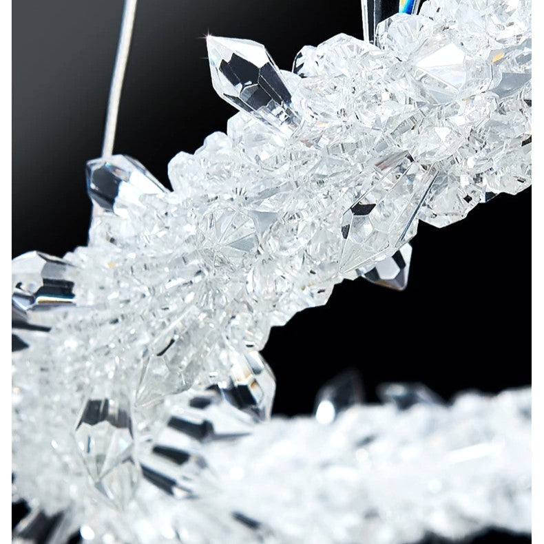 Lustra LED Suspendata Cristal LUXURY FROZEN 2 Segmente