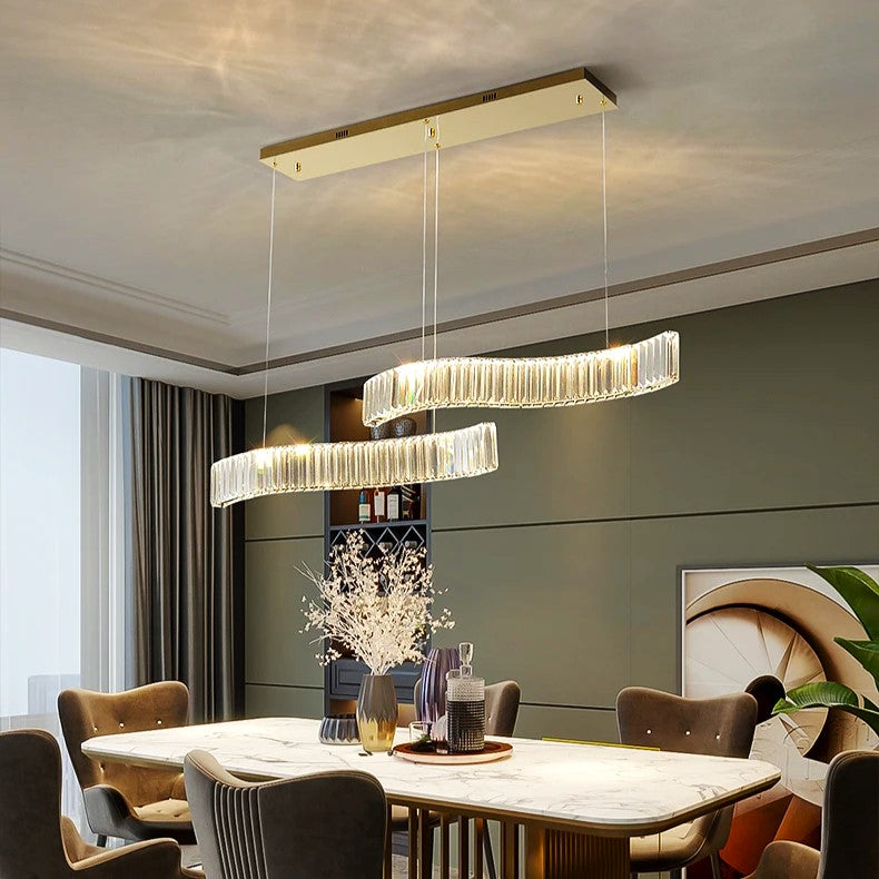 Lustra LED Cristal Suspendata TWO WAVE Echivalent 400W