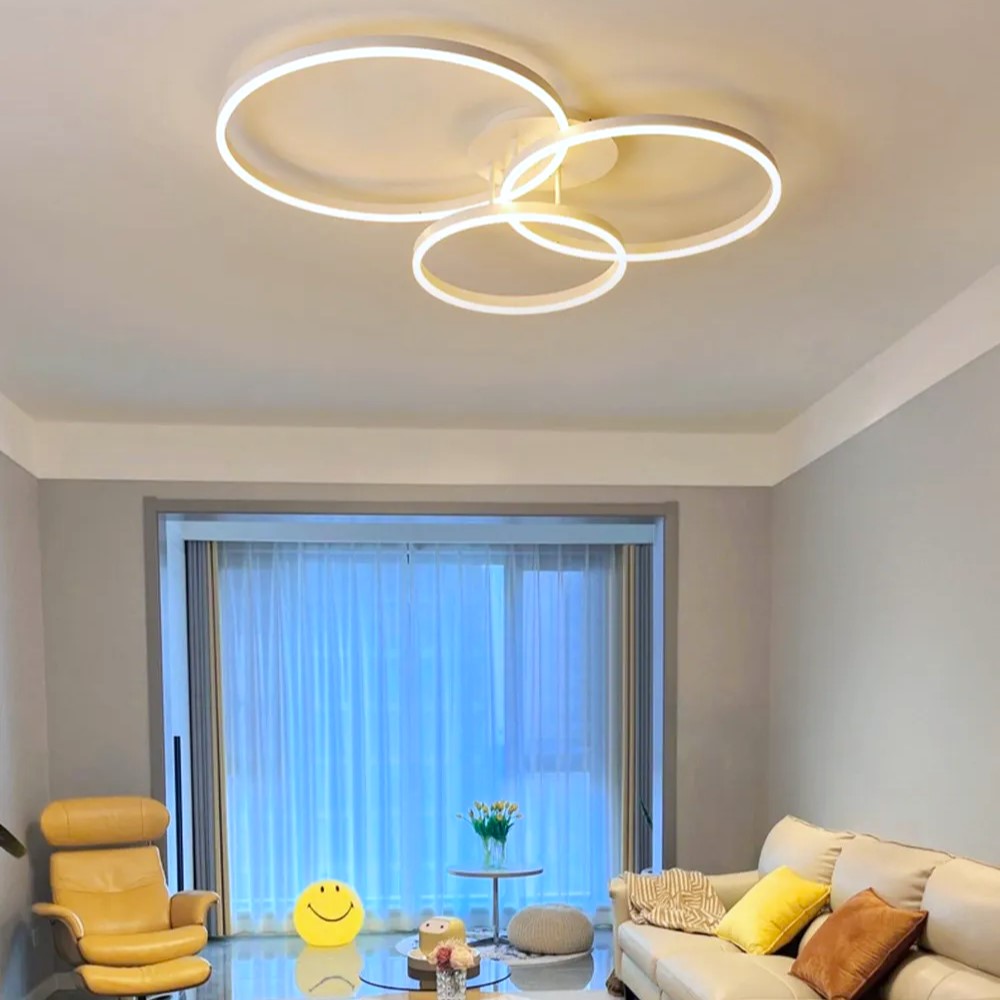 Lustra LED Beauty White Circle Echivalent 600W Telecomanda