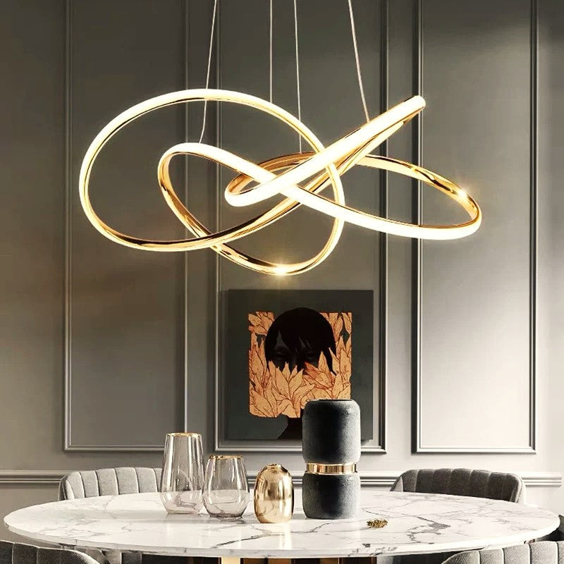 Lustra LED Suspendata Eternity Gold Echivalent 800W Telecomanda