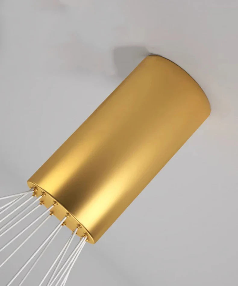 Lustra LED 5 Geometric GOLD Lines Suspendata Echivalent 500W