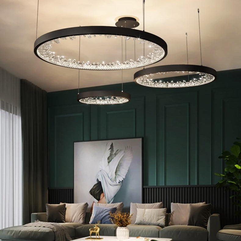 Lustra LED ICE-AGE Black 3 Segmente Mobile Echivalent 800W