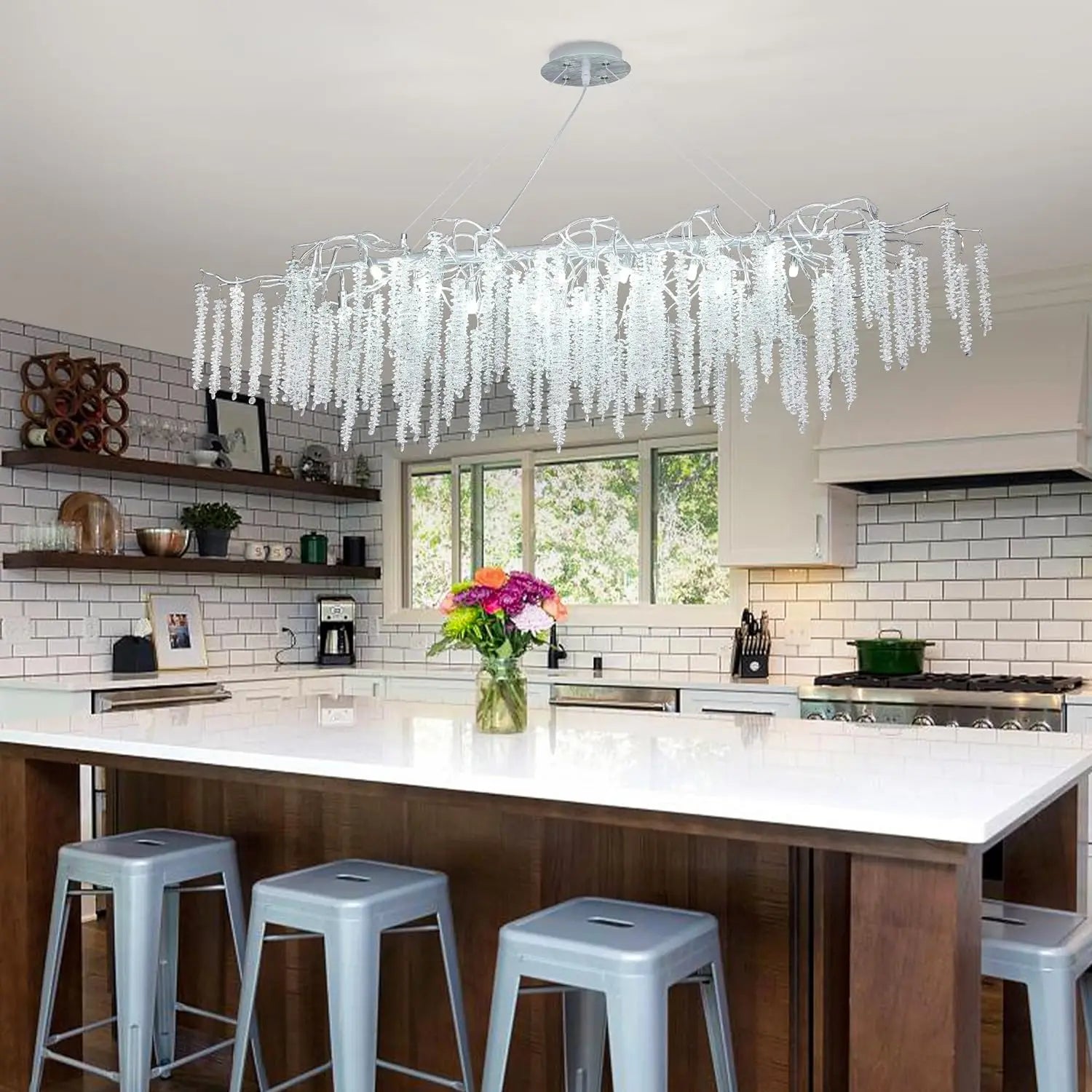 Candelabru Cristal LUXURY Silver Willow 150X45 CM