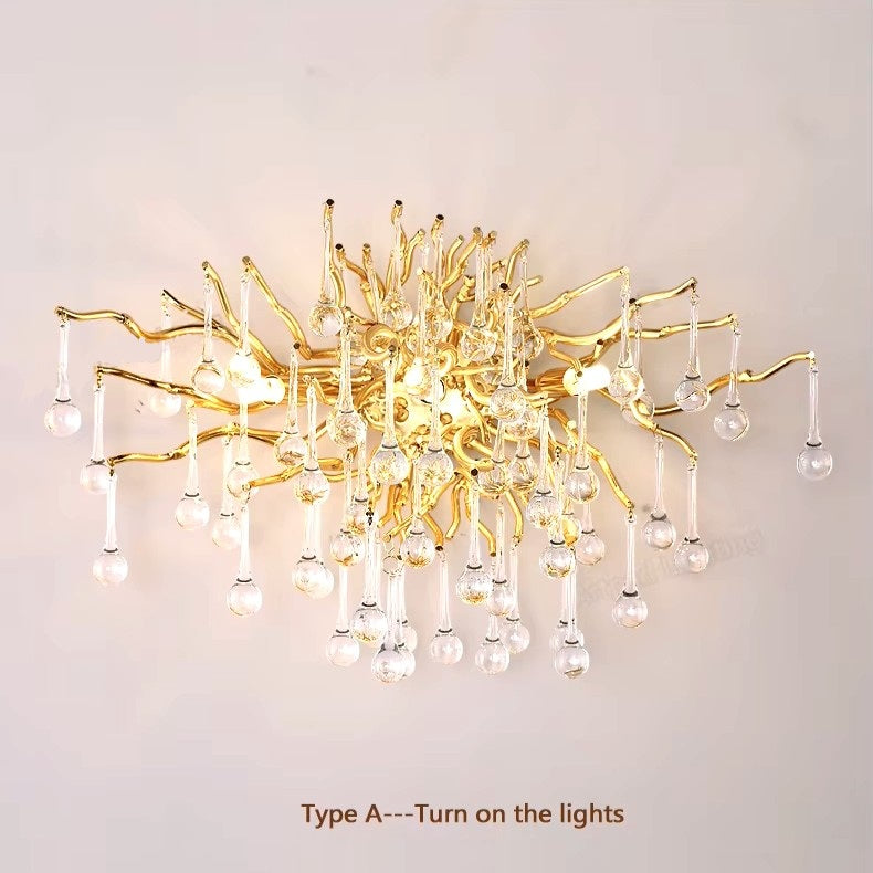 Aplica Perete Cristal Luxury Golden Tears