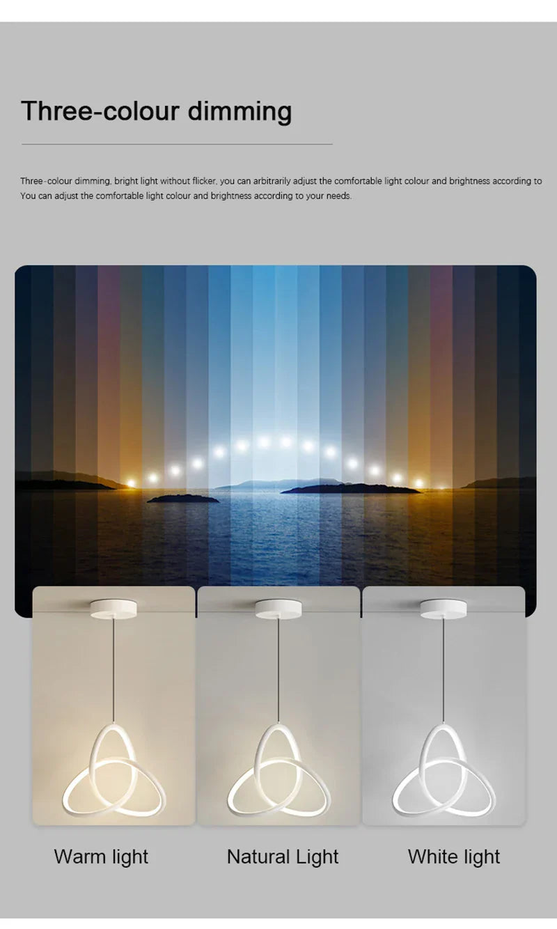 Lustra LED Suspendata TwoRings White Echivalent 200W