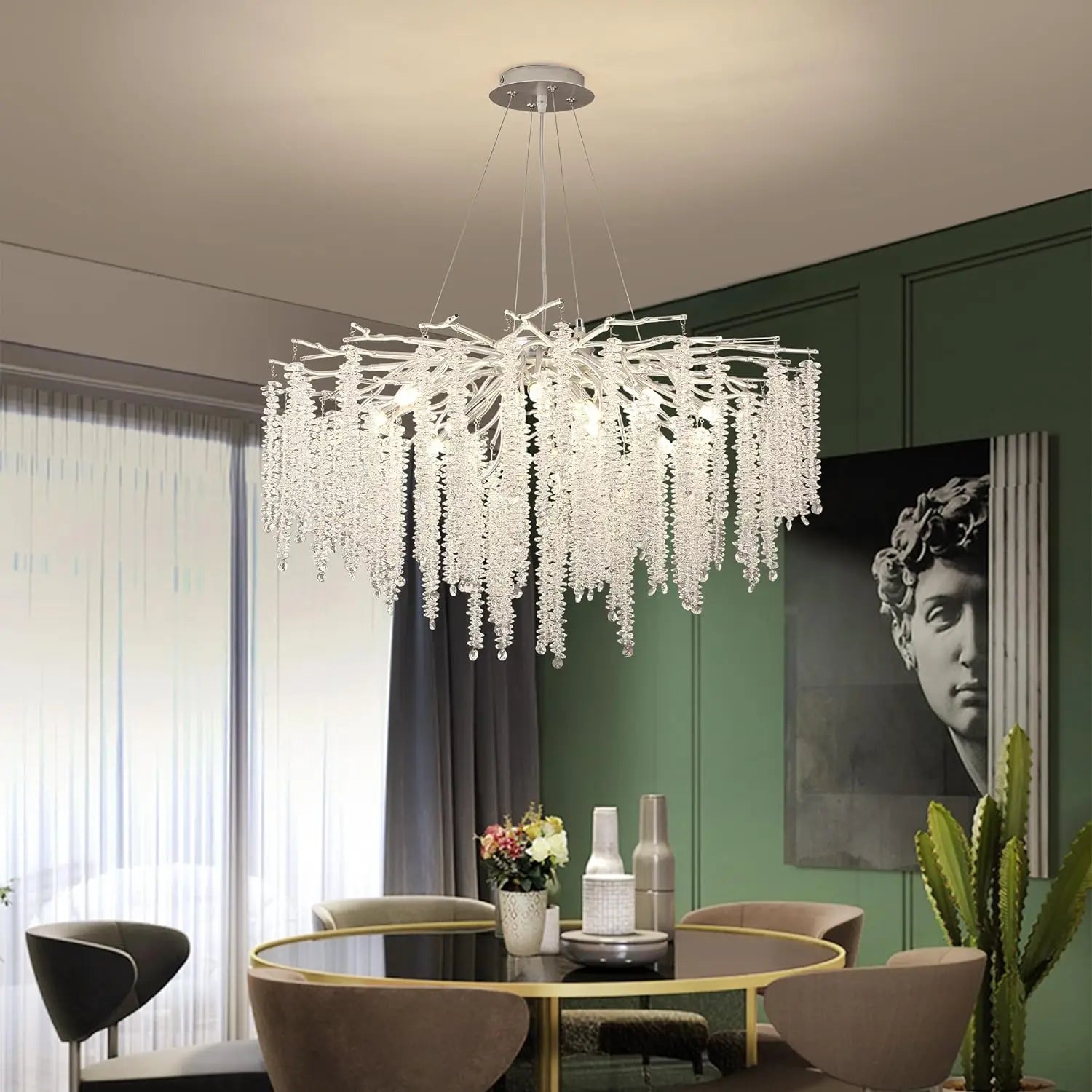 Candelabru Cristal LUXURY Silver Willow 100CM