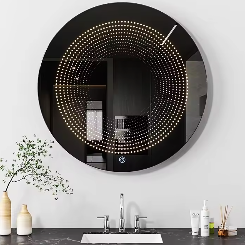 Oglinda LED Rotunda 3D Effect Infinity Mirror, 3 Lumini si Touch J183