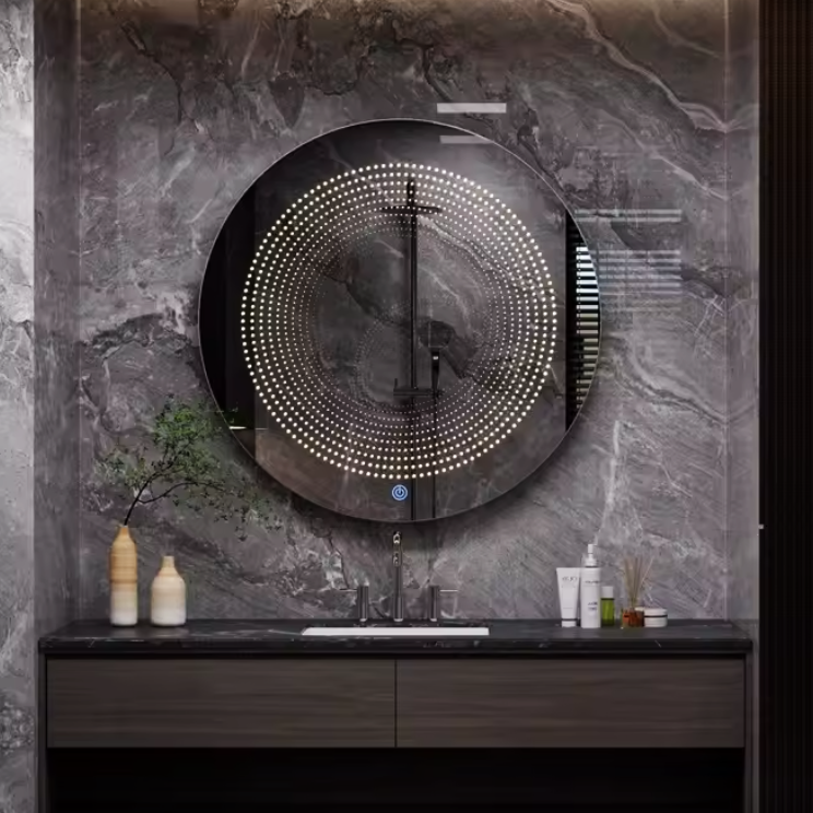 Oglinda LED Rotunda 3D Effect Infinity Mirror, 3 Lumini si Touch J183