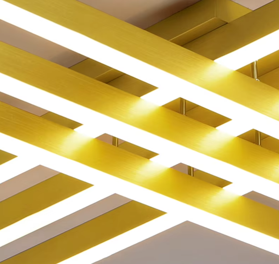 Lustra LED 6 Modern LINES Gold Echivalent 600W Telecomanda