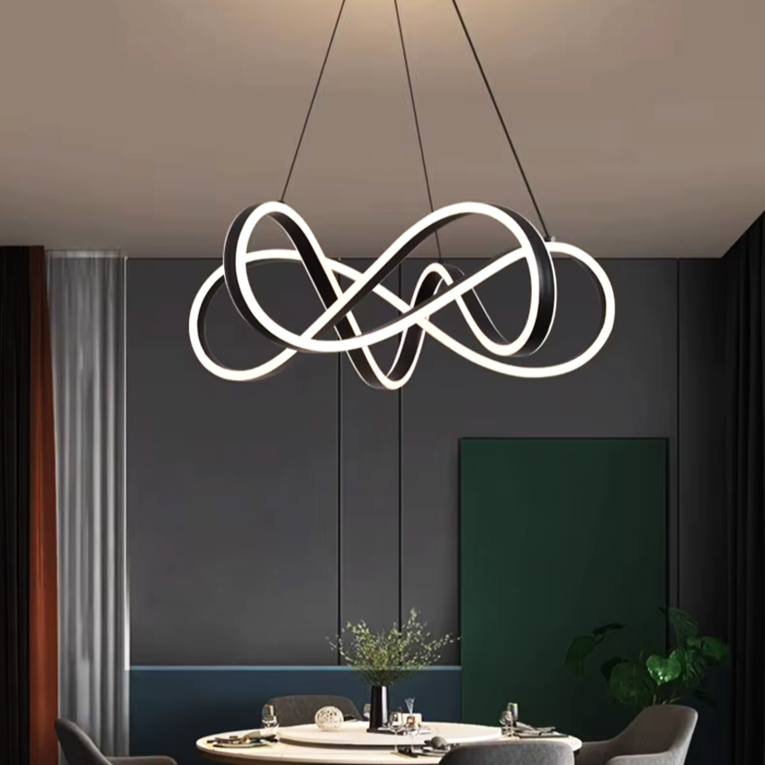 Lustra LED Infinity KING Black Echivalent 1000W Telecomanda