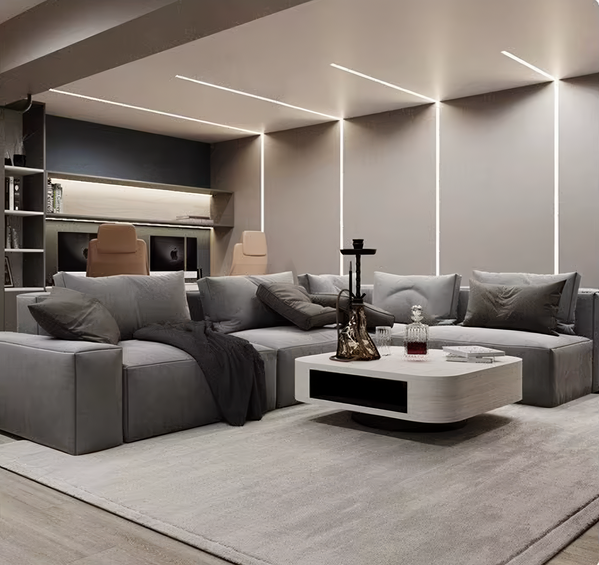 Profil Banda LED Incastrabil Negru Plat XL cu Dispersor Negru 2M