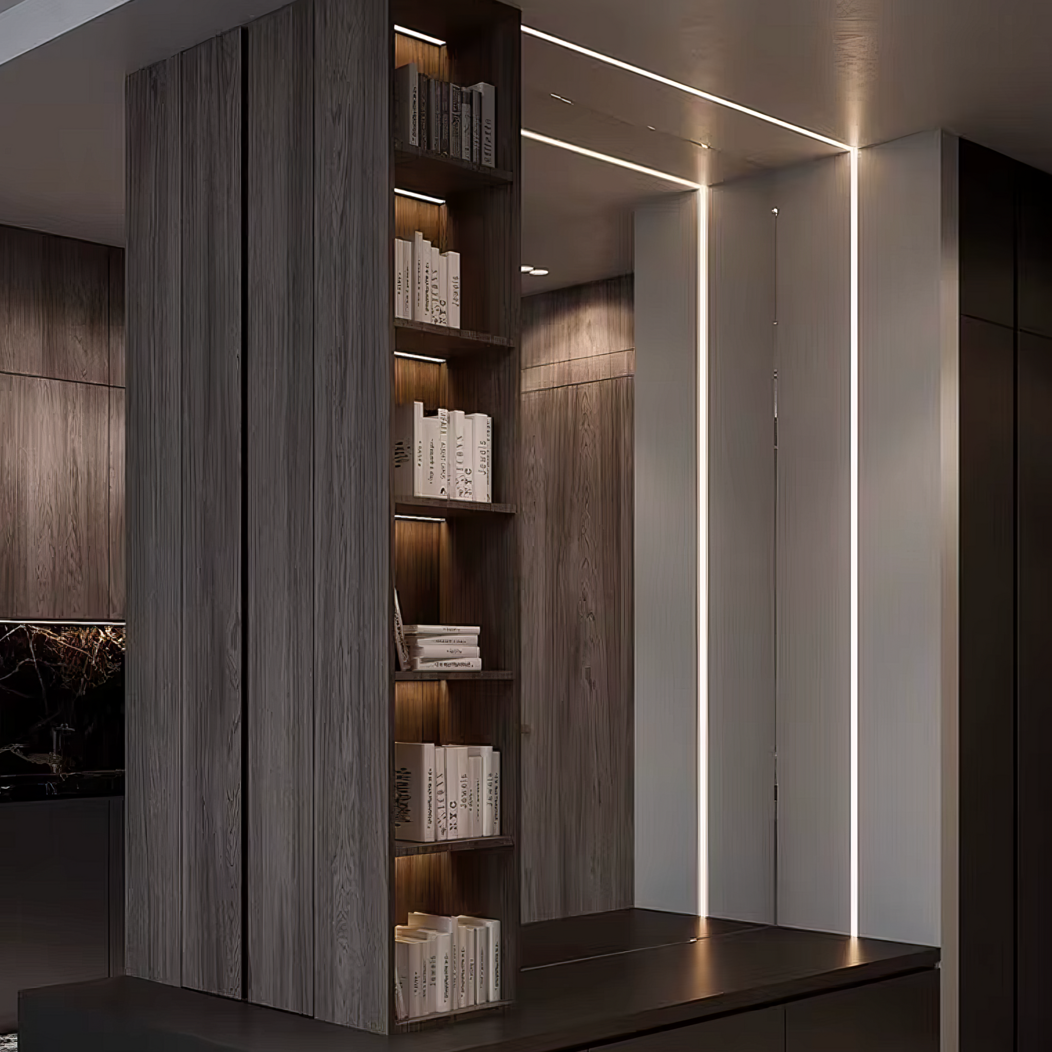 Profil Banda LED Aplicat Negru Plat XL Dispersor Negru 2M