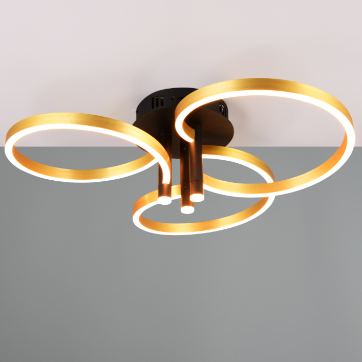 Lustra LED Luxury ShineShift Black+Gold Echivalent 500W