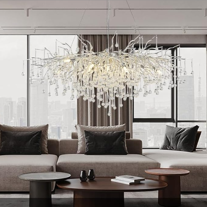 Candelabru Cristal LUXURY SILVER Tears 120x60cm