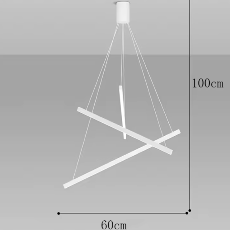 Lustra LED 3 Geometric WHITE LINES Suspendata Echivalent 400W