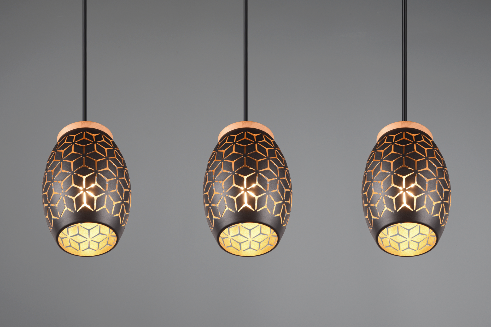 Lustra Suspendata 3xE27 BIDAR Neagra