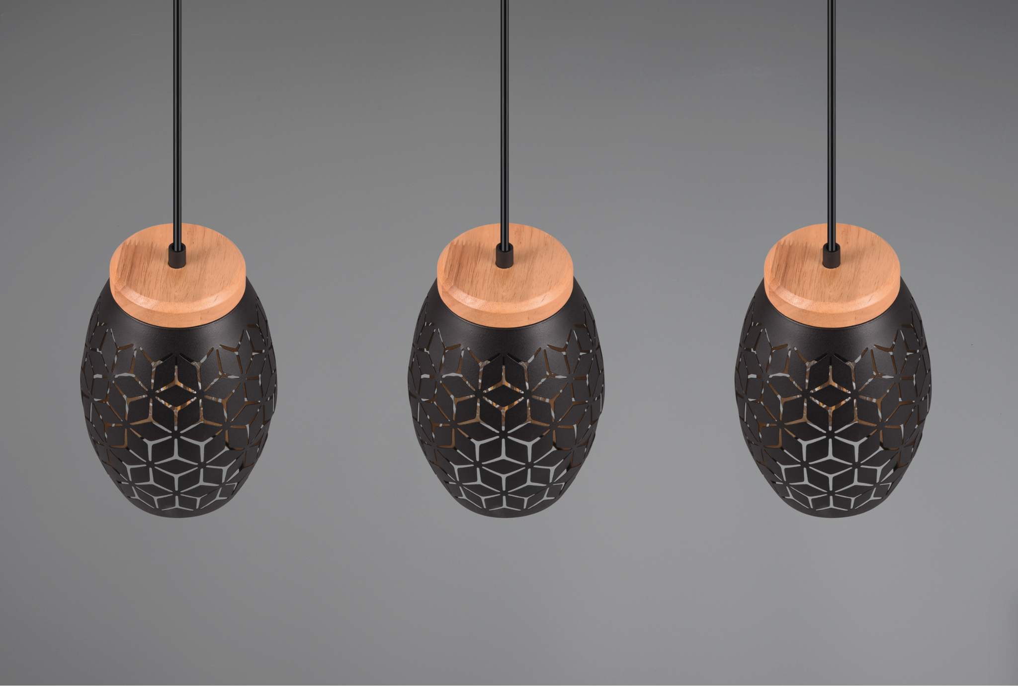 Lustra Suspendata 3xE27 BIDAR Neagra