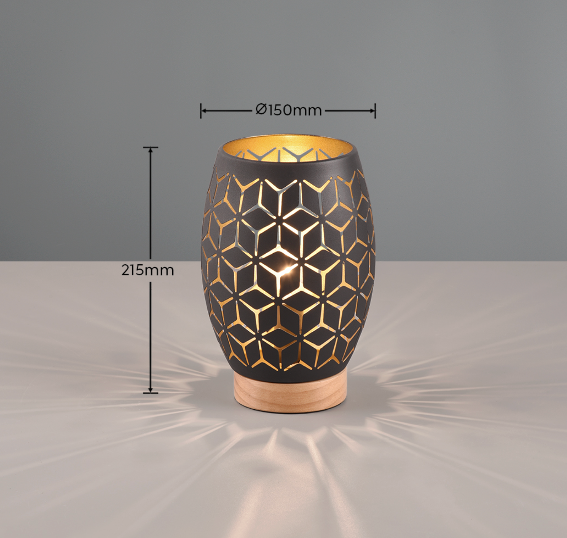 Veioza Decorativa BIDAR 1xE27 Neagra