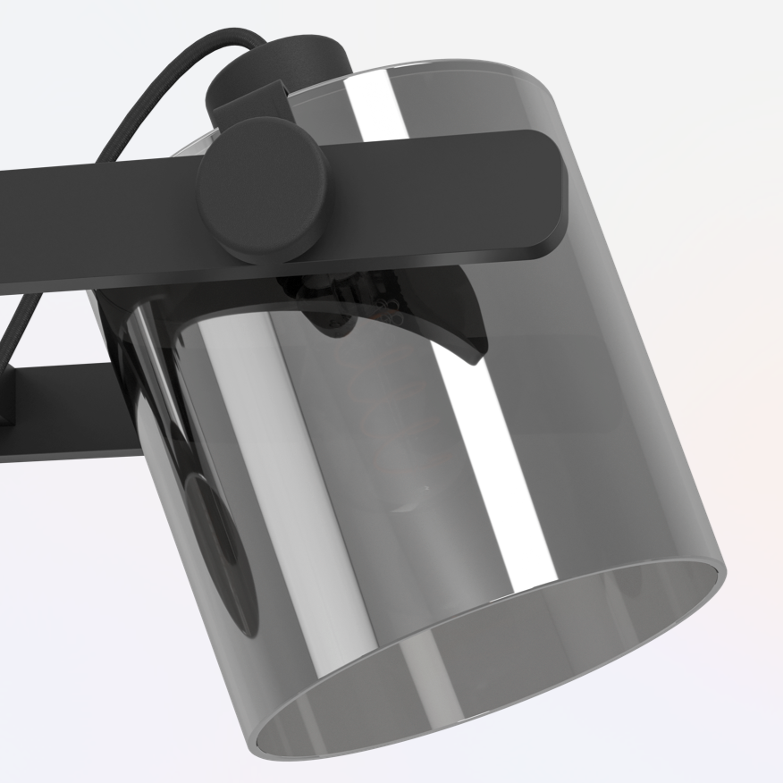 Lustra Suspendata HORNWOOD 3xE27 Black 78CM