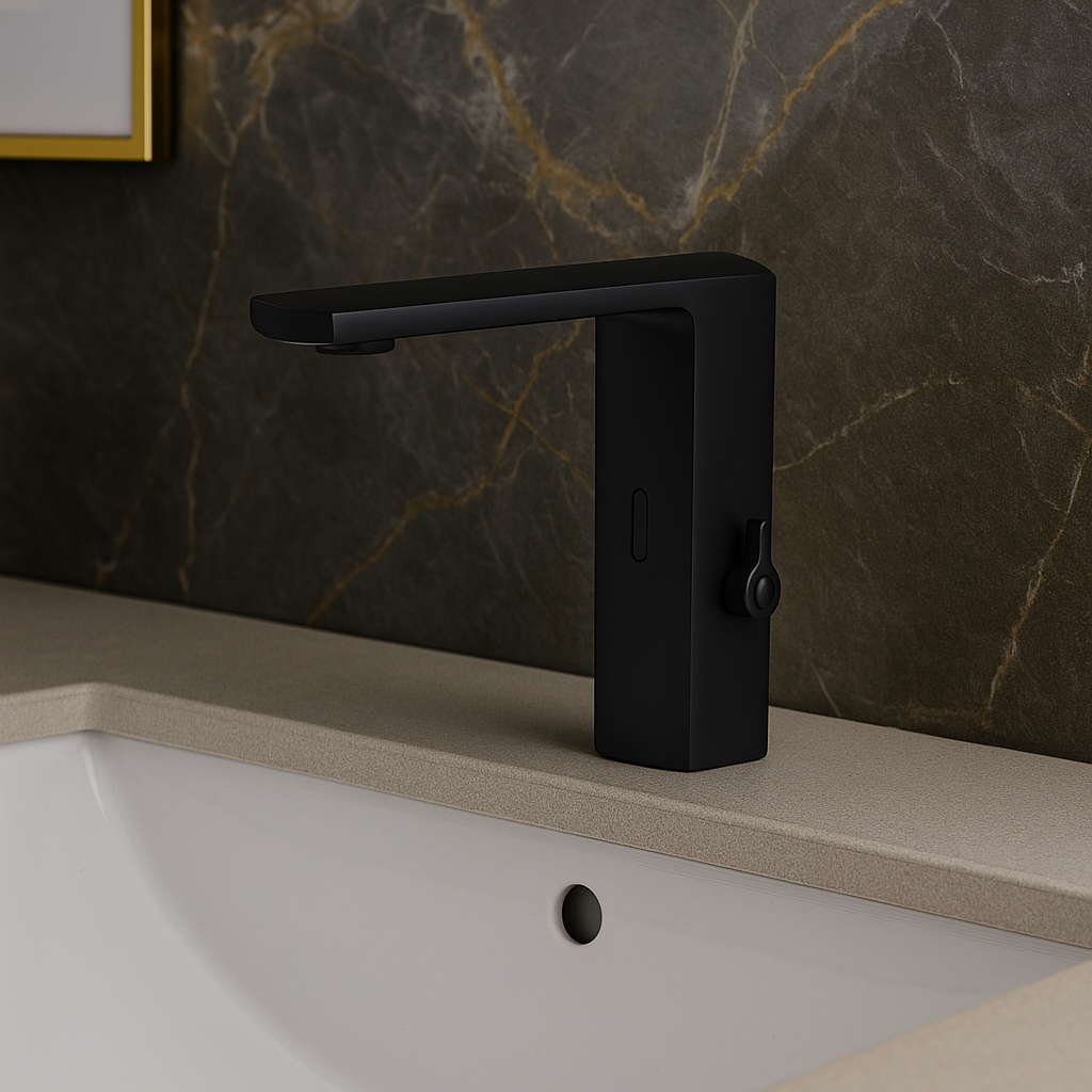 Baterie De Lavoar Cu Senzor Finisaj Negru Mat PureSense