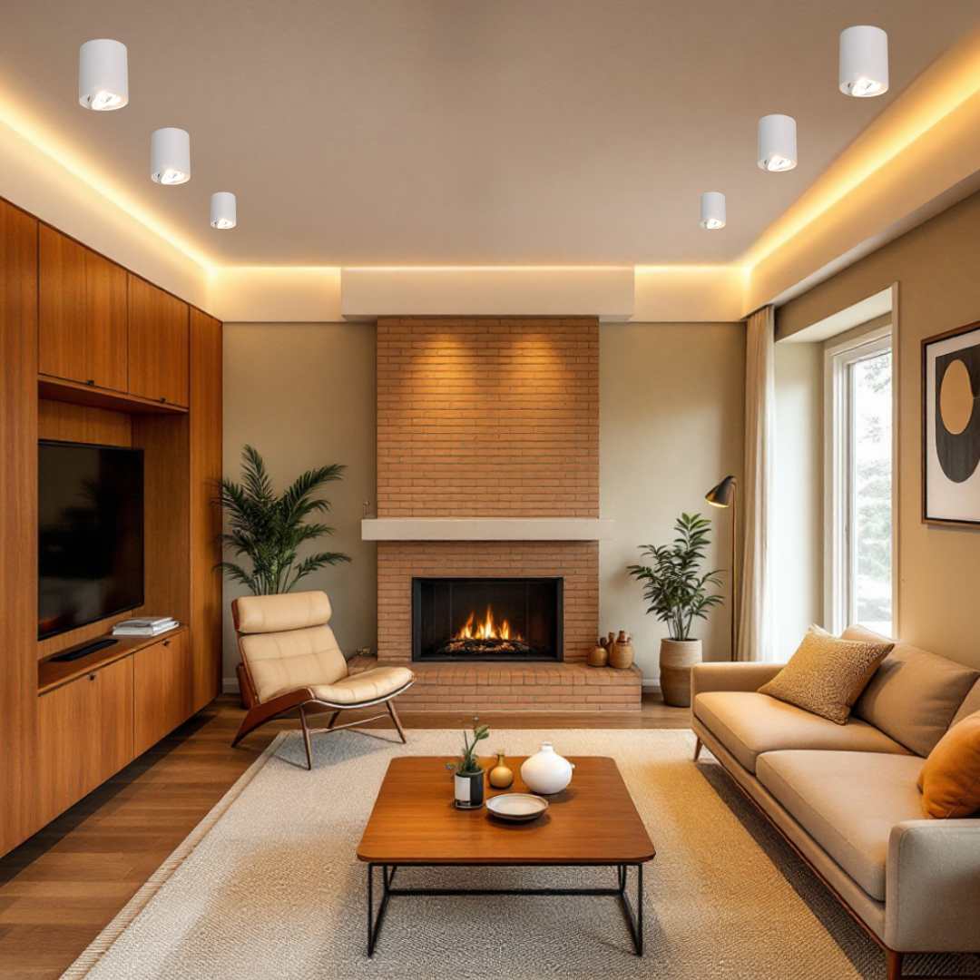 Spot Aplicat Rotund Fascicul Reglabil Alb Dulie GU10 Ø80x100mm