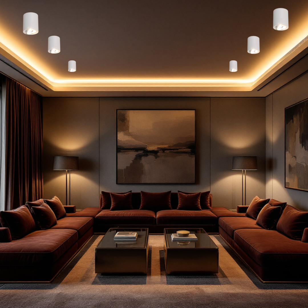 Spot Aplicat Rotund Fascicul Reglabil Alb Dulie GU10 Ø80x100mm