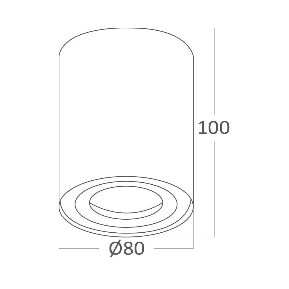 Spot Aplicat Rotund Fascicul Reglabil Negru Dulie GU10 Ø80x100mm