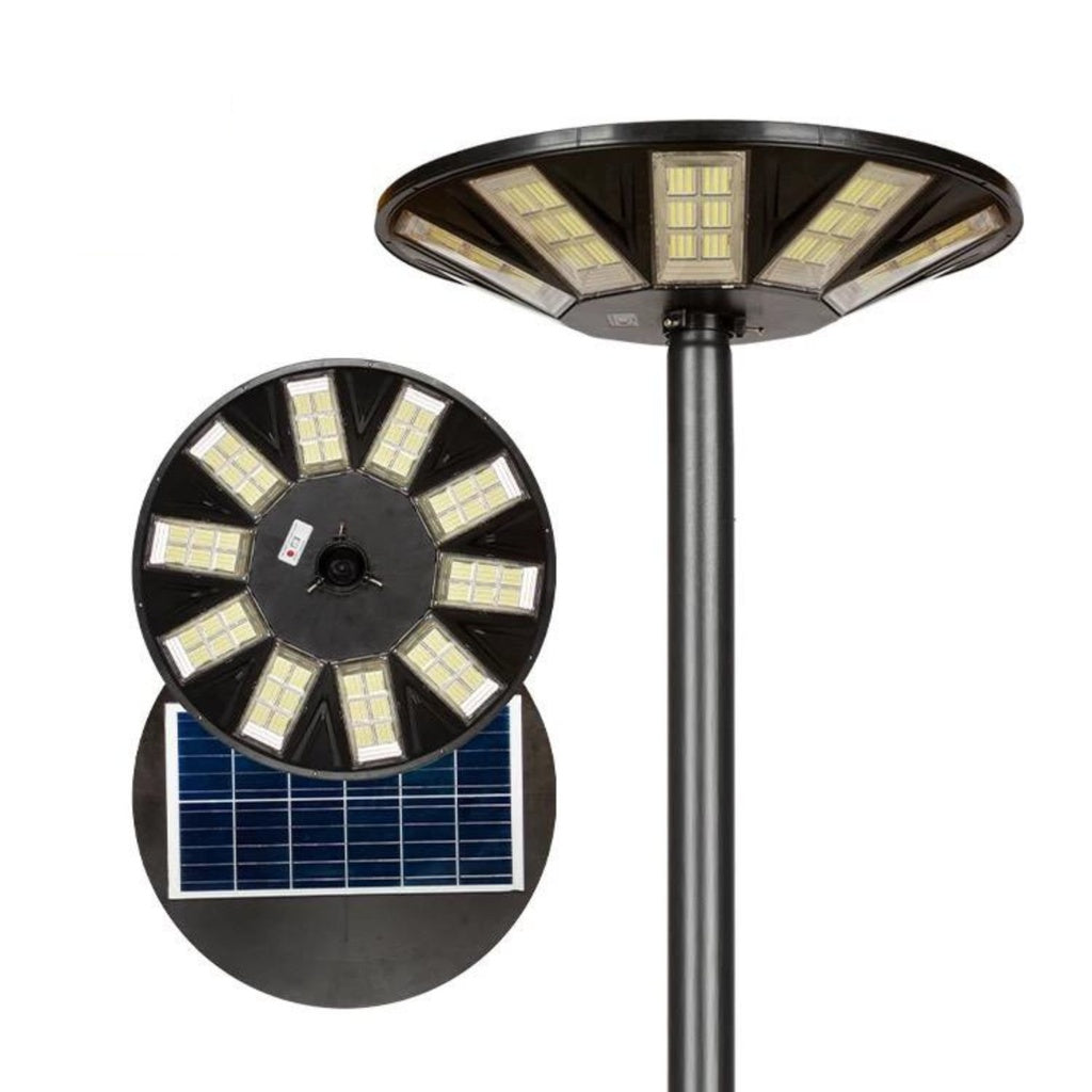 Stalp 3 Metri Echipat cu Lampa LED 400W Incarcare Solara si Telecomanda