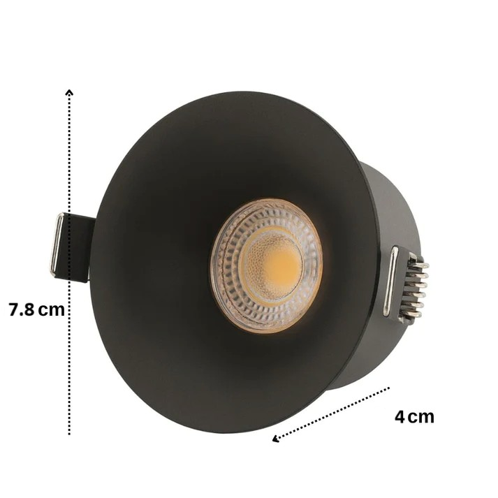 Spot COB LED 12W Rotund Negru / ⌀78mm / Incastrabil / Lumina Neutra